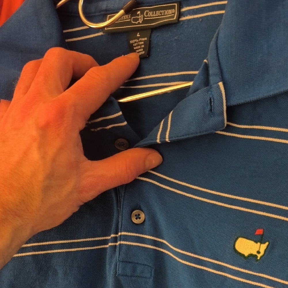 Sky Blue Polo Shirt with Stripes and Logo